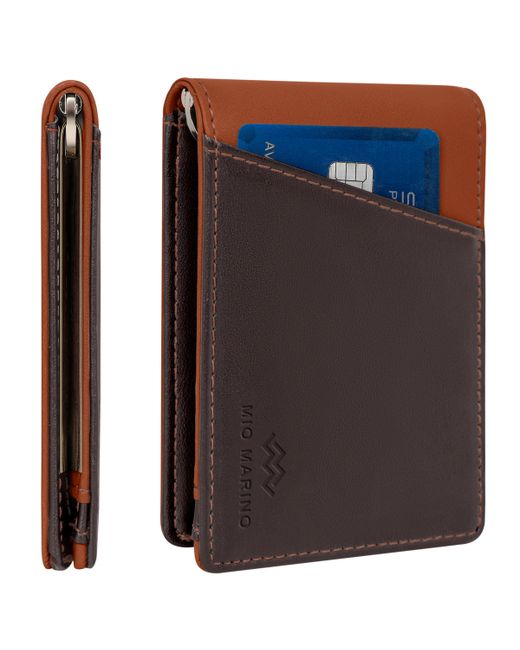 Mio Marino Slim Bifold Wallet with Quick Access Pull Tab beige