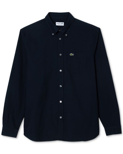 Lacoste Woven Long Sleeve Button-Down Oxford Shirt