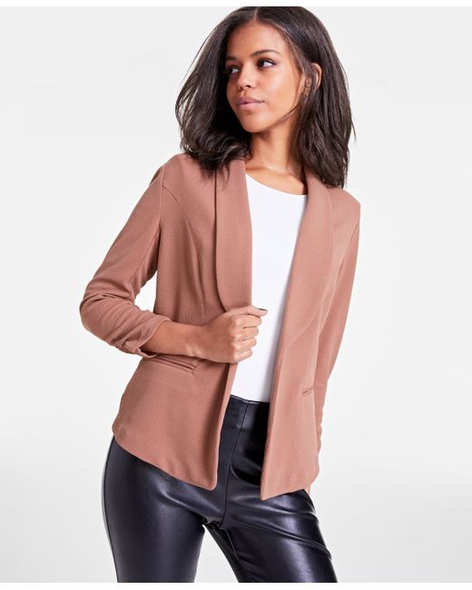 Bar III Ruched 3/4-Sleeve Knit Blazer Created for