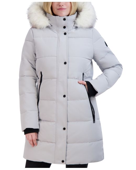 Nautica Faux-Fur-Trim Hooded Puffer Coat