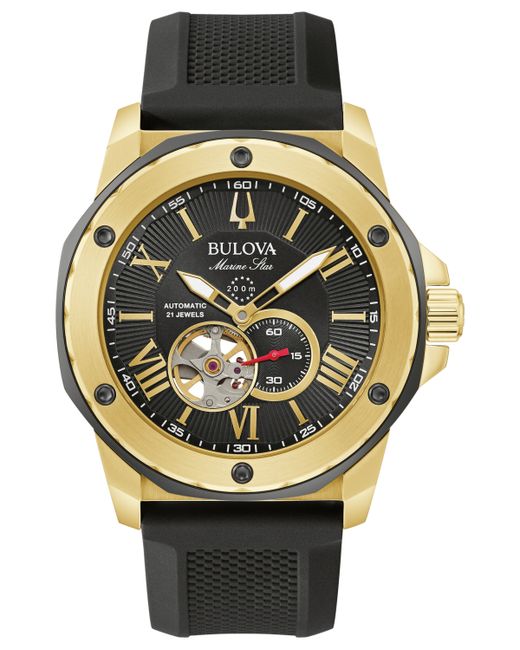 Bulova Automatic Marine Star Silicone Strap Watch 45mm