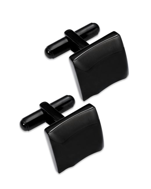 Rhona Sutton Sutton by Ion-Plated Stainless Steel Sculpted Square Cuff Links