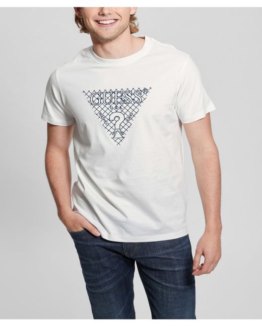 Guess Triangle Embroidered Short Sleeve T-shirt