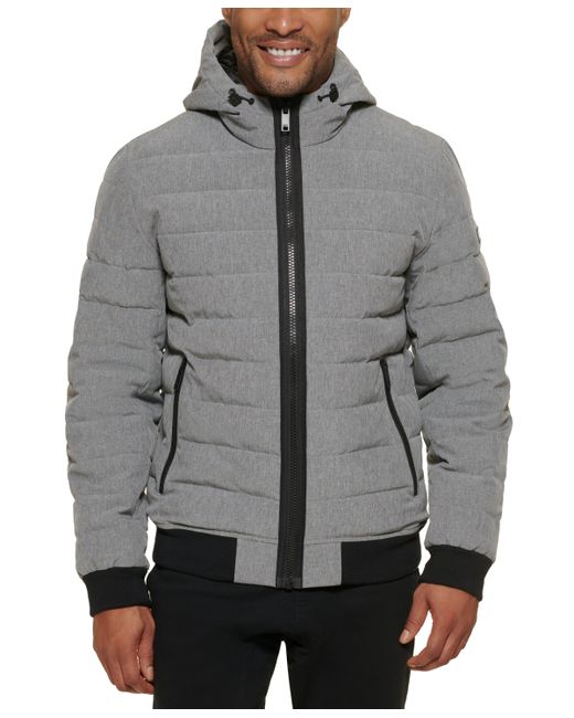 Dkny Quilted Hooded Bomber Jacket