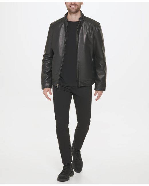 Cole Haan Faux-Leather Motto Jacket