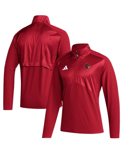 Adidas Louisville Cardinals Sideline Aeroready Raglan Sleeve Quarter-Zip Jacket