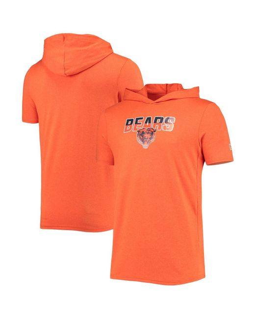 New Era Heathered Chicago Bears Team Brushed Hoodie T-shirt