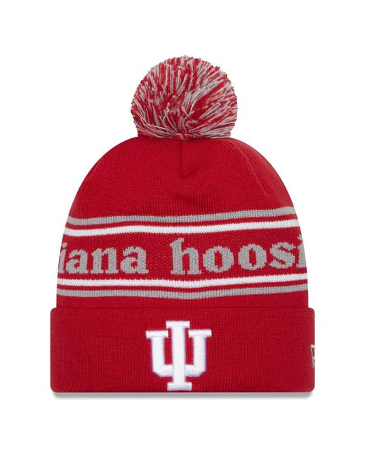 New Era Indiana Hoosiers MarqueeÂ Cuffed Knit Hat with Pom