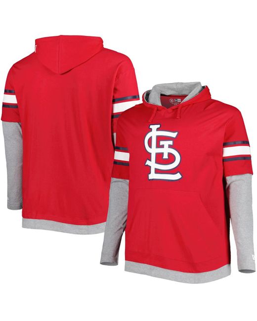 New Era St. Louis Cardinals Big and Tall Twofer Pullover Hoodie