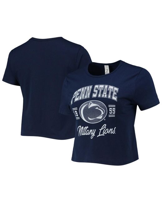 Zoozatz Distressed Penn State Nittany Lions Core Laurels Cropped T-shirt