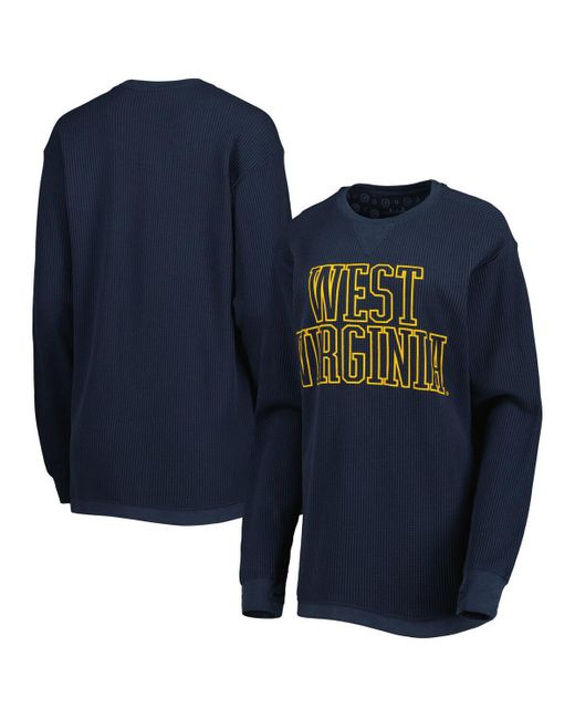 Pressbox West Virginia Mountaineers Surf Plus Southlawn Waffle-Knit Thermal Tri-Blend Long Sleeve T-shirt