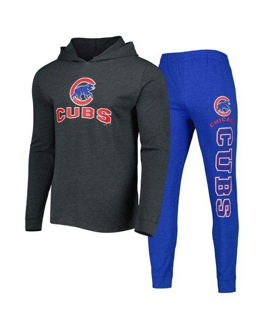 Concepts Sport Heather Charcoal Distressed Chicago Cubs Meter Pullover Hoodie and Joggers Set