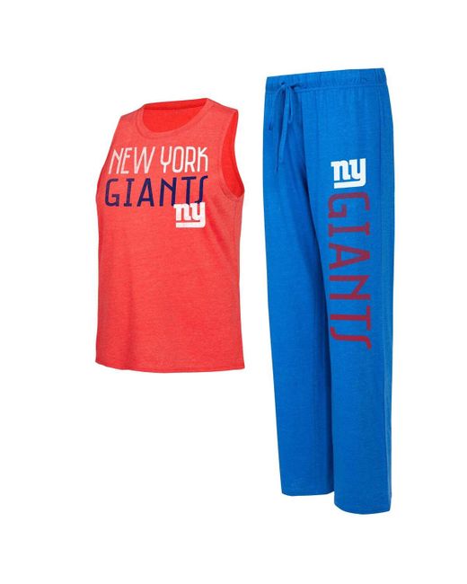 Concepts Sport Distressed New York Giants Muscle Tank Top and Pants Lounge Set