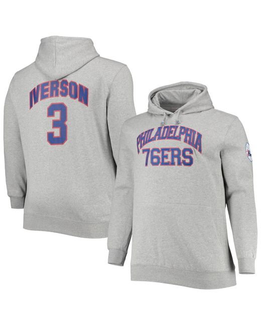 Mitchell & Ness Allen Iverson Philadelphia 76ers Big and Tall Name Number Pullover Hoodie