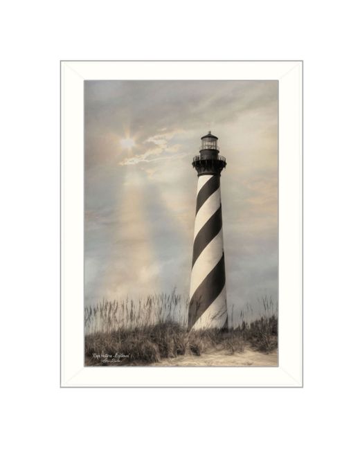 Trendy Decor 4u Cape Hatteras Lighthouse By Lori Deiter Printed Wall Art Ready to hang White Frame 14 x 20