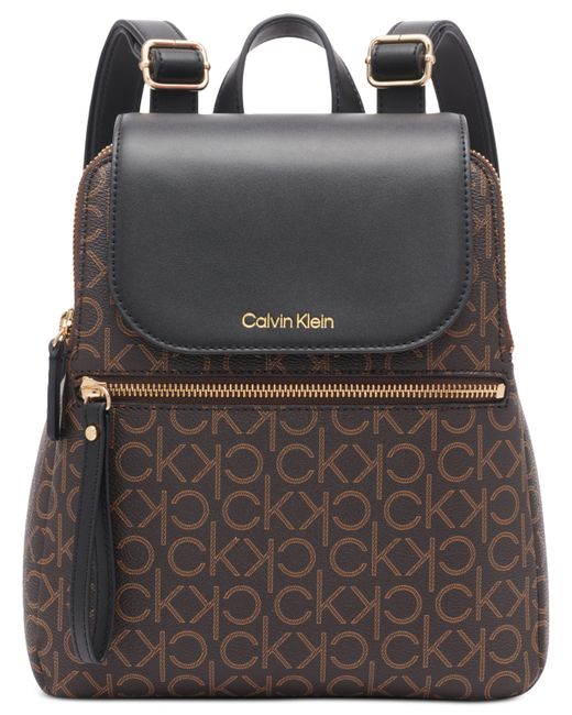 Calvin Klein Garnet Signature Triple Compartment Backpack Black