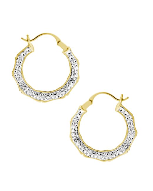 Essentials Clear Crystal Pave Bamboo Hoop Earring Plate
