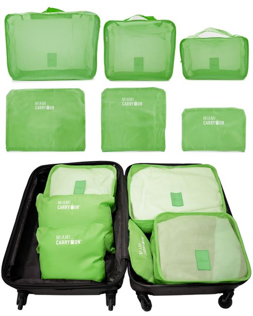 Miami Carryon Set of 6 Neon Packing Cubes Travelers Luggage Organizer