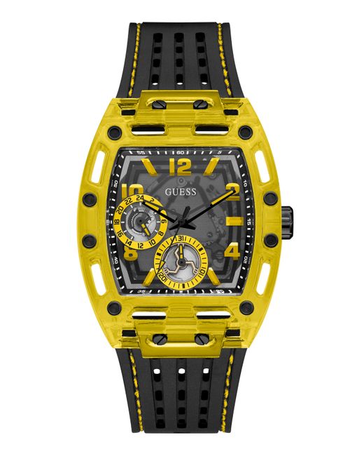Guess Yellow Silicone Strap Watch 44mm