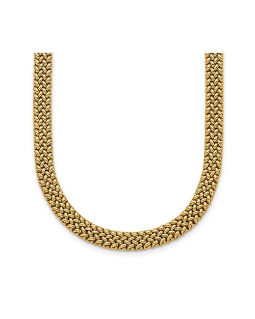 Diamond2Deal 18k Yellow Semi-solid Mesh Omega Necklace