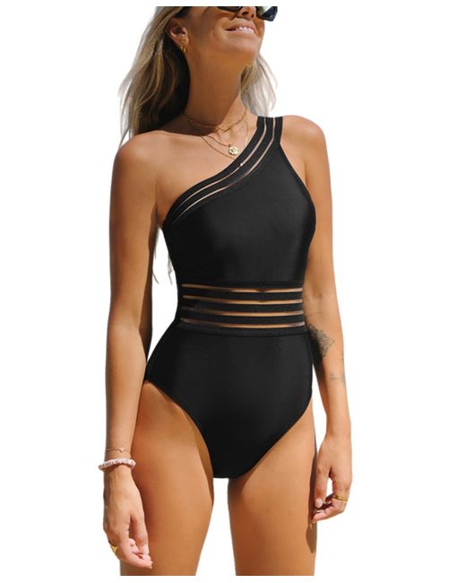 Cupshe Mesh One shoulder Piece Swimsuit