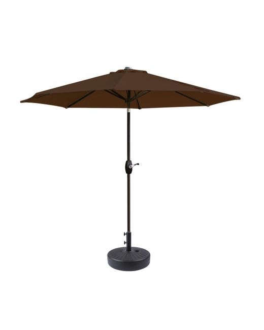 Westintrends 9 Ft Outdoor Patio Market Umbrella with Round Base