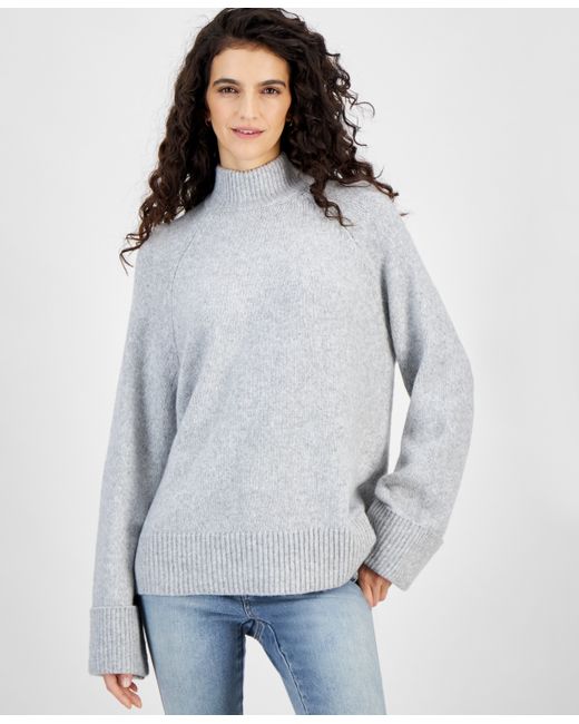 And Now This Ribbed-Trim Mockneck Sweater Created for