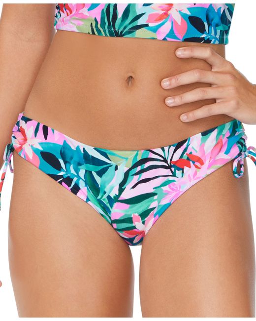 Raisins Juniors Luna Tropical-Print Side-Tie Bikini Bottoms
