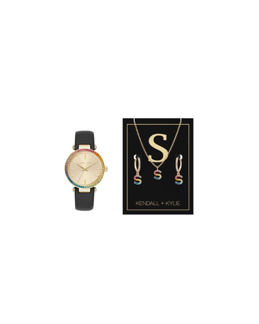 Kendall and Kylie Analog Pu Leather Strap Watch Gift Set