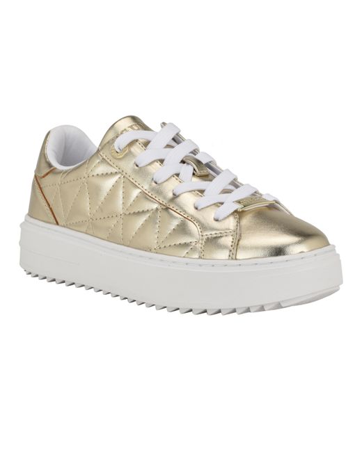Guess Desena Quilted Platform Lace Up Sneakers