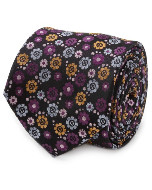 Marvel X Floral Charcoal Tie