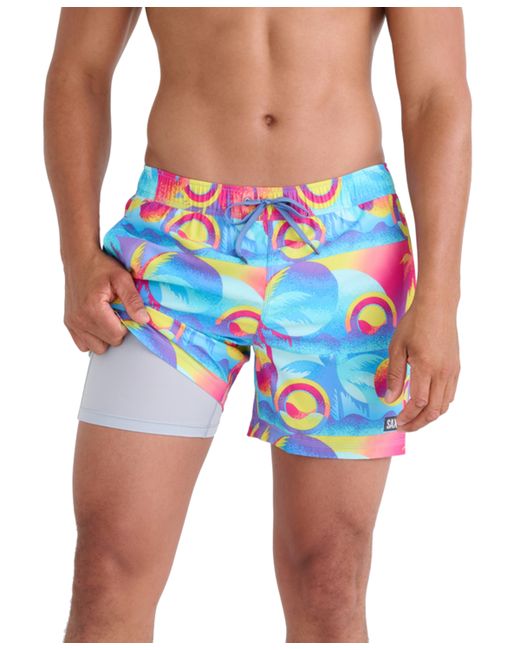 Saxx Oh Buoy 2N1 Coast 2 Printed Volley 5 Swim Shorts