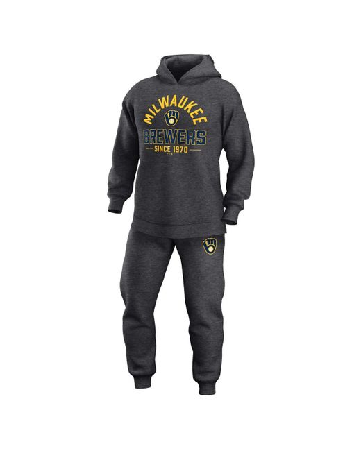 Fanatics Milwaukee Brewers Two-Piece Best Past Time Pullover Hoodie and Sweatpants Set