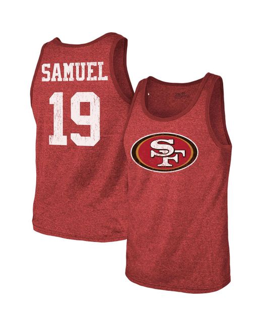 Majestic Threads Deebo Samuel San Francisco 49ers Player Name and Number Tri-Blend Tank Top