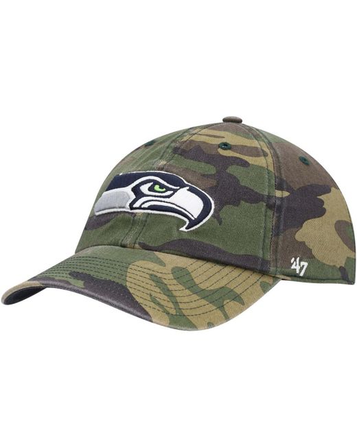 '47 Brand 47 Seattle Seahawks Woodland Clean Up Adjustable Hat