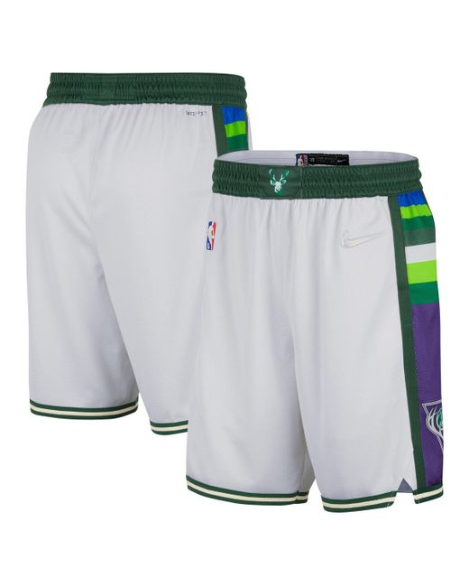 Nike and Green Milwaukee Bucks 2021/22 City Edition Swingman Shorts