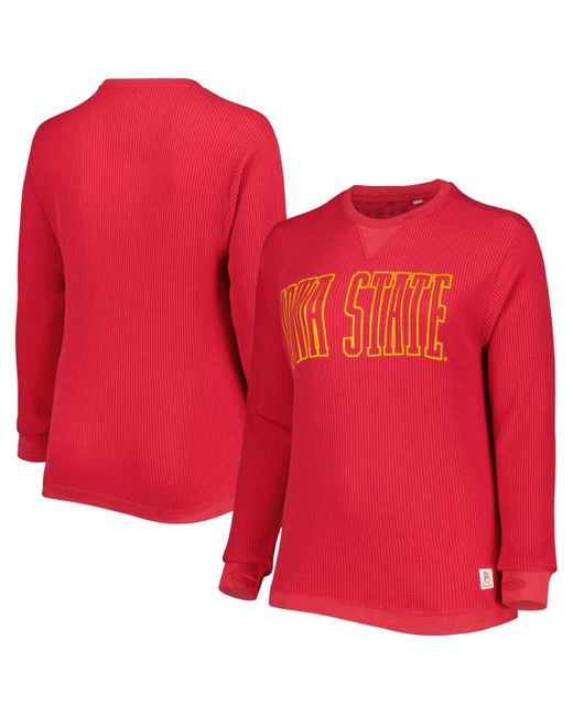 Pressbox Iowa State Cyclones Surf Plus Southlawn Waffle-Knit Thermal Tri-Blend Long Sleeve T-shirt