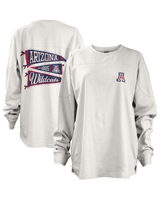 Pressbox Arizona Wildcats Pennant Stack Oversized Long Sleeve T-shirt