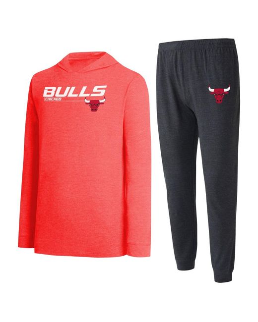 Concepts Sport Red Chicago Bulls Meter Pullover Hoodie and Jogger Pants Set
