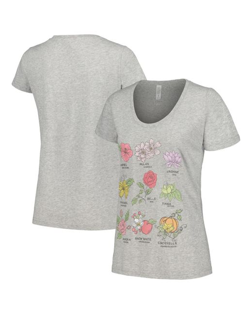 Mad Engine Disney Princess Flowers Scoop Neck T-shirt