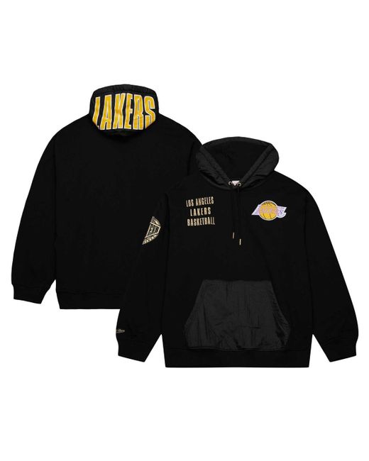 Mitchell & Ness Distressed Los Angeles Lakers Team Og 2.0 Vintage-Like Logo Fleece Pullover Hoodie