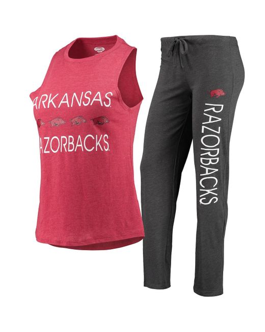 Concepts Sport Cardinal Arkansas Razorbacks Tank Top and Pants Sleep Set