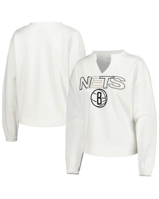 Concepts Sport Brooklyn Nets Sunray Notch Neck Long Sleeve T-shirt