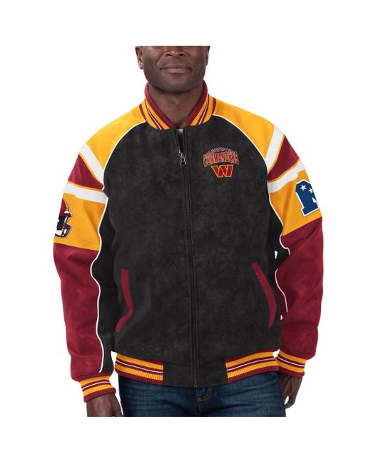 G-iii Sports By Carl Banks Washington Commanders Faux Suede Raglan Full-Zip Varsity Jacket