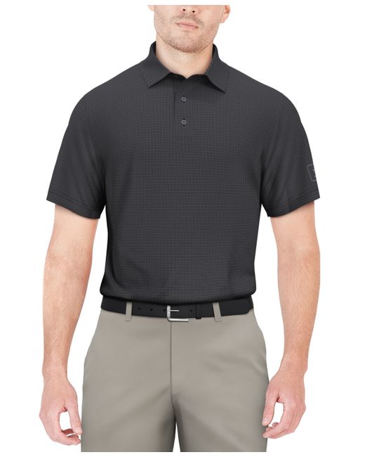 PGA Tour Short-Sleeve Mini-Check Performance Polo Shirt
