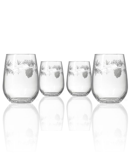 Rolf Glass Icy Pine Stemless 17Oz Set Of 4 Glasses