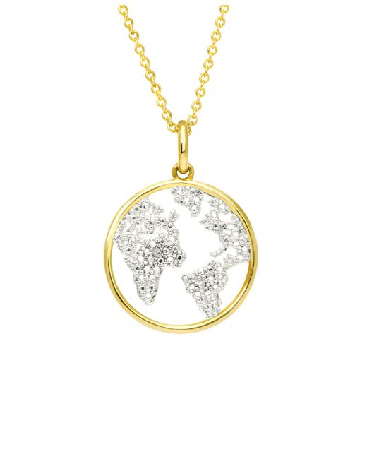 Macy's Diamond Accent plated Map Pendant Necklace