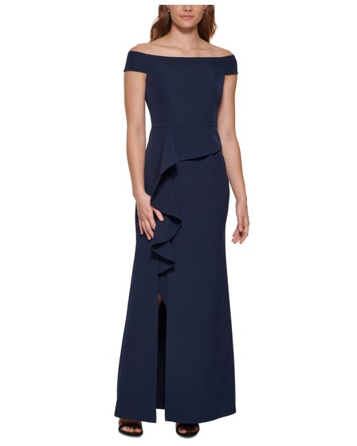 Vince Camuto Off-The-Shoulder Draped Column Gown