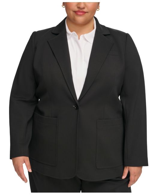 Calvin Klein Plus Notched-Collar One-Button Jacket