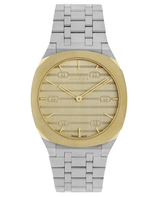 Gucci Swiss 25H Stainless Steel Bracelet Watch 34mm